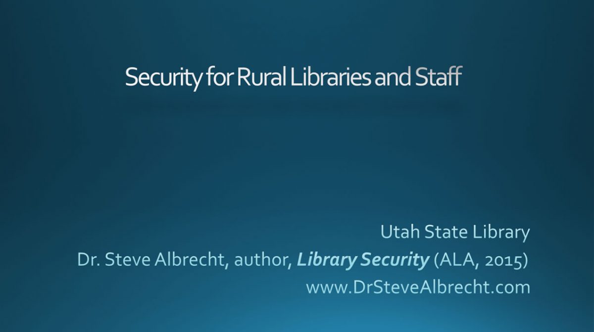 Security for Rural Libraries & Staff Webinar