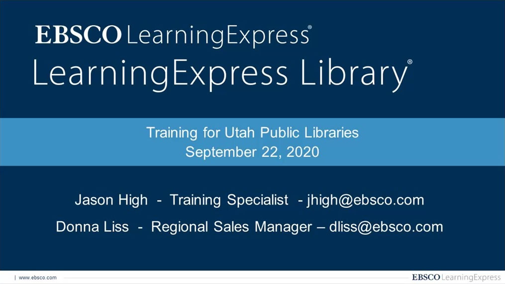 LearningExpress Library and Job & Career Accelerator Setup, Marketing, and Usage Reporting Webinar