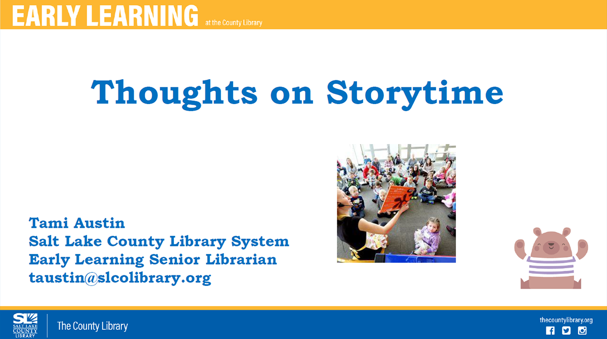 Thoughts on Storytime Webinar